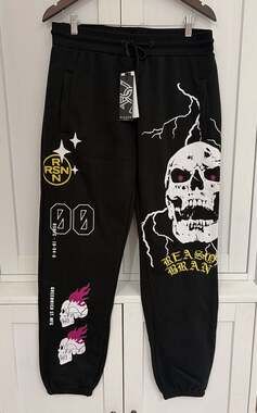 Reason Clothing Double Zero Skull Lightning Joggers XL NWT